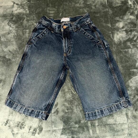 VTG Y2K '08 Arizona Carpenter Shorts Boys 14 Slim Blue Denim Medium Wash Pockets - Picture 2 of 6